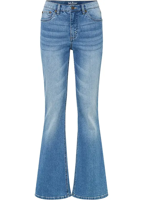 Flared Jeans High Waist in blau von vorne - bonprix