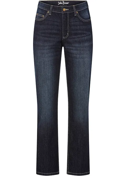 Straight Jeans Mid Waist, cropped in blau von vorne - bonprix