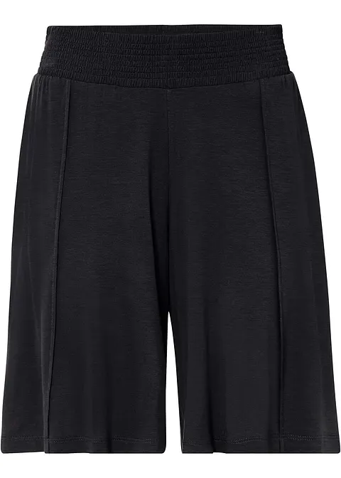 Jersey-Bermuda mit Bequembund in schwarz von vorne - bonprix