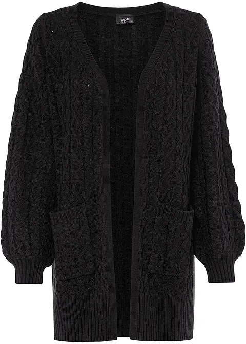 Cardigan mit Taschen in schwarz von vorne - bonprix