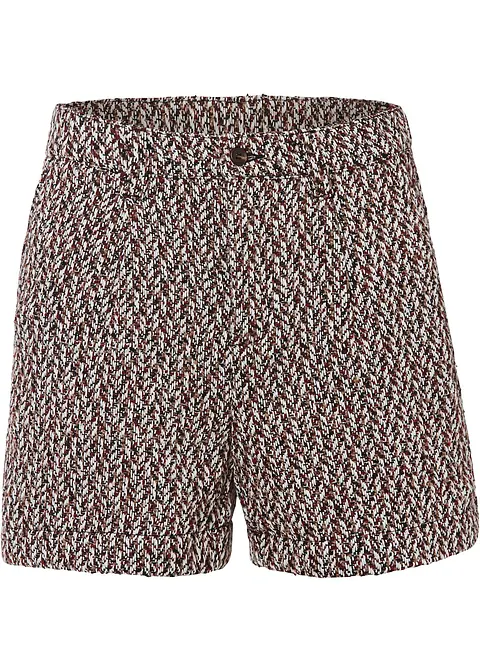 Bouclé Shorts in weiß von vorne - bonprix