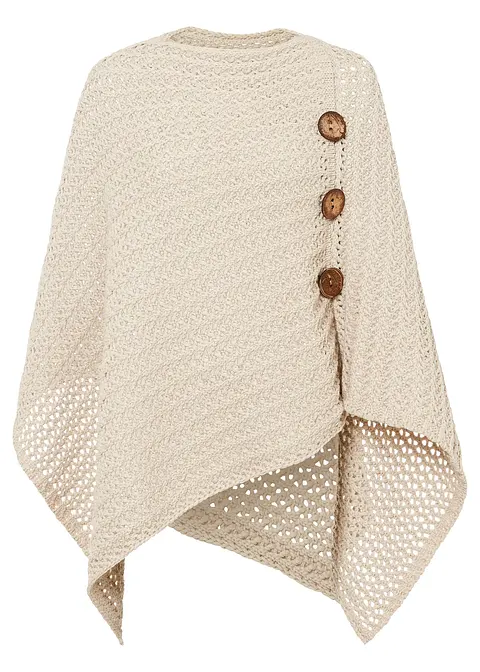 Poncho in beige - bonprix