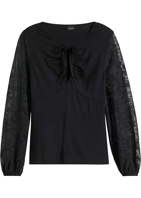 Shirtbluse in schwarz von vorne - bonprix