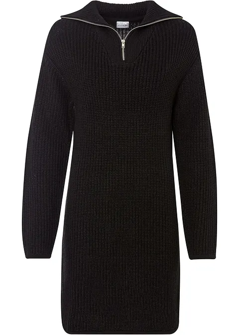 Strickkleid in schwarz von vorne - bonprix