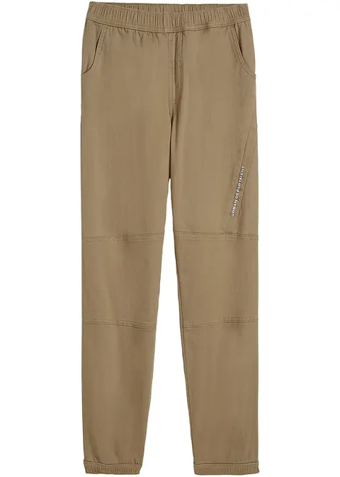 Thermo-Schlupfhose mit Jerseyfutter, Loose Fit in grün von vorne - bonprix