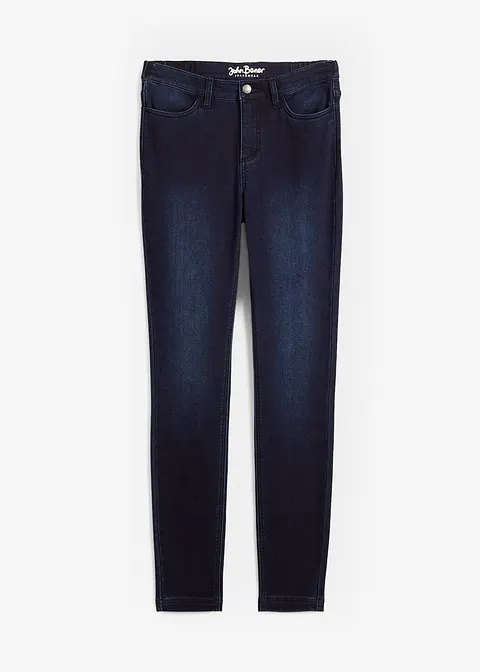 Skinny Jeans Mid Waist, Thermo in blau von vorne - bonprix