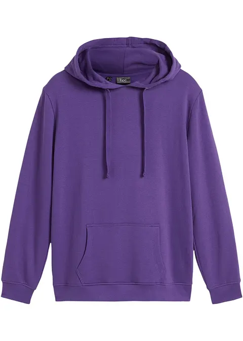 Basic Kapuzensweatshirt in lila von vorne - bonprix