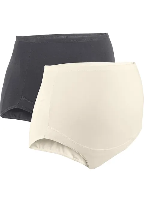 Umstandsslip mit Bio-Baumwolle (2er Pack) in beige - bonprix