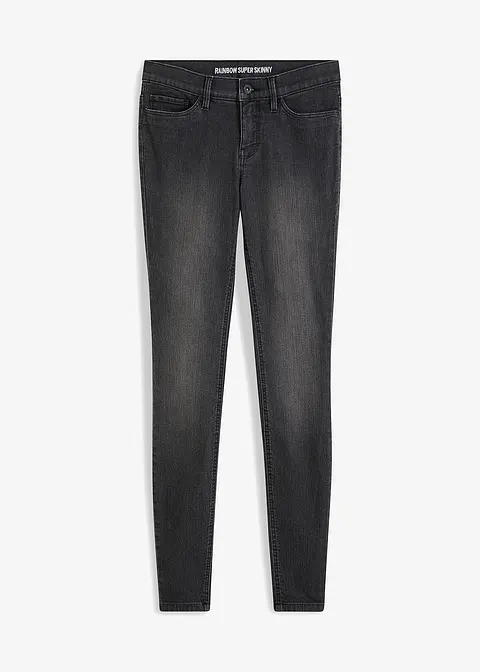 Super Skinny-Jeans in schwarz von vorne - bonprix