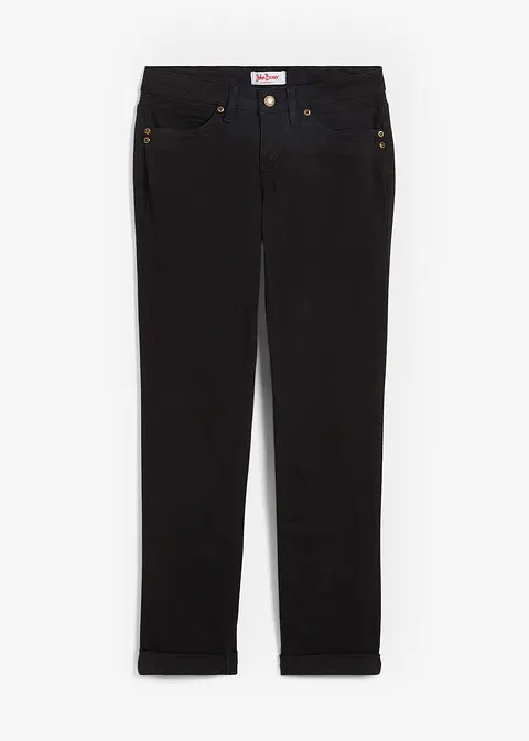 Straight Jeans Mid Waist, Stretch in schwarz von vorne - bonprix