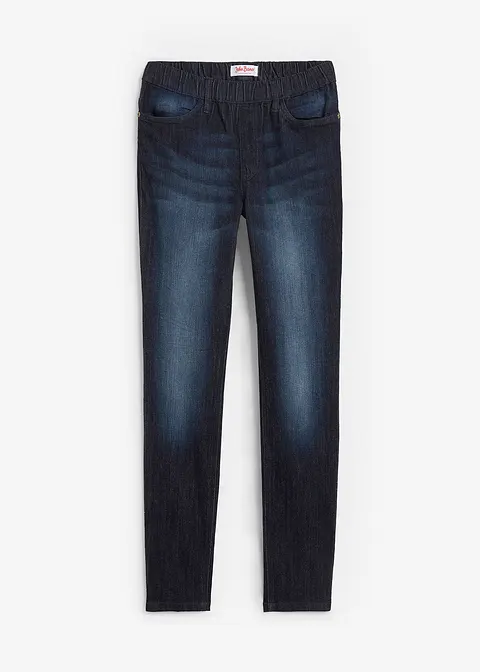 Stretch-Jeggings in blau von vorne - bonprix