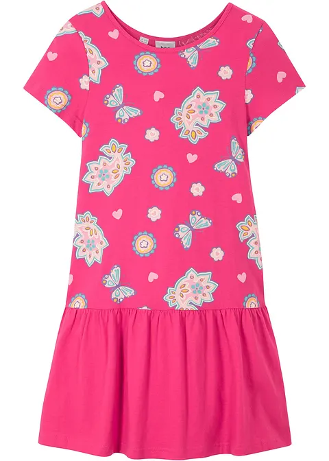 Shirtkleid aus reiner Bio-Baumwolle in pink von vorne - bonprix