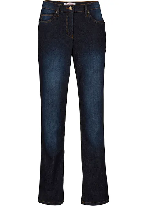 Straight Jeans High Waist, Stretch in blau von vorne - bonprix