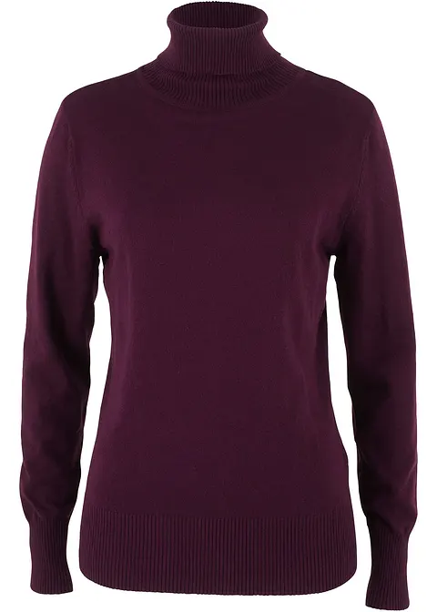 Basic Rollkragenpullover in lila von vorne - bonprix