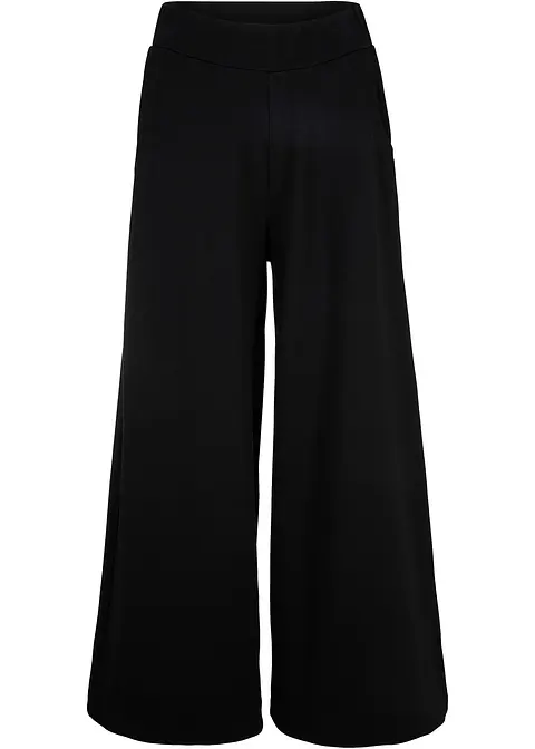 bequeme Culotte aus Punto di Roma in schwarz von vorne - bonprix