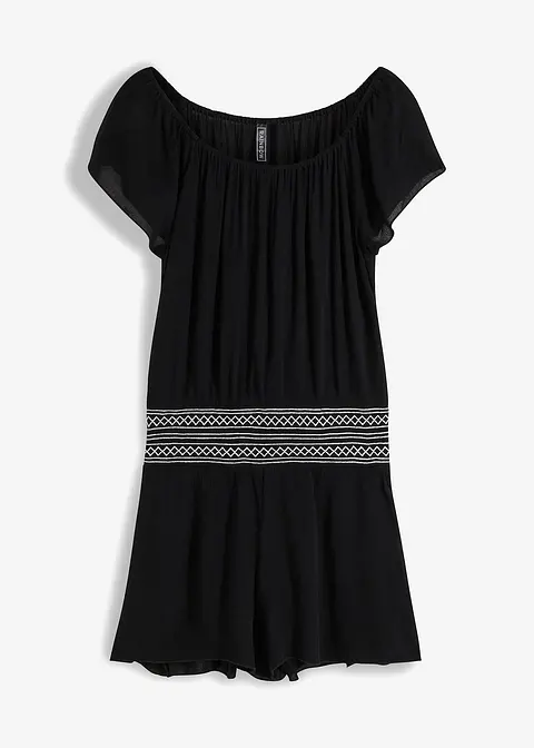 Jumpsuit in schwarz von vorne - bonprix