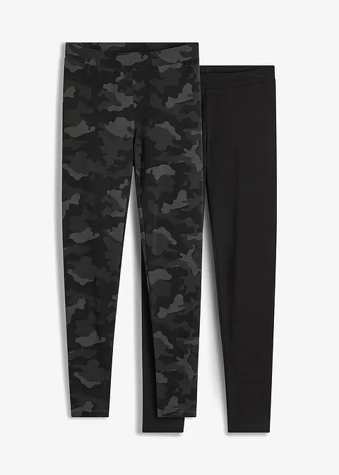 Leggings (2er-Pack) in schwarz von vorne - bonprix