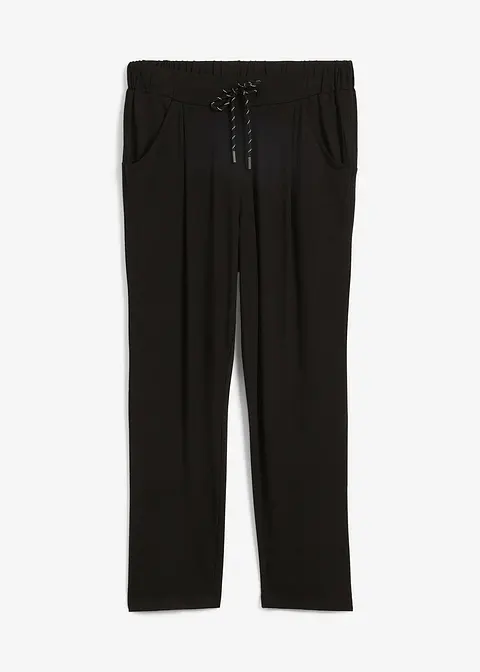 Sporthose aus nachhaltiger Viskose, 7/8-Länge in schwarz von vorne - bonprix