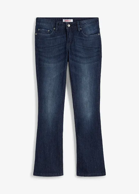 Bootcut Jeans Mid Waist, Stretch in blau von vorne - bonprix