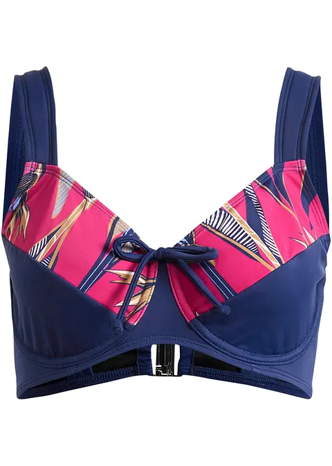 Minimizer Bikini Oberteil aus recyceltem Polyamid in blau von vorne - bpc selection