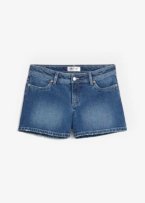 Jeansshorts, Mid Waist in blau von vorne - bonprix