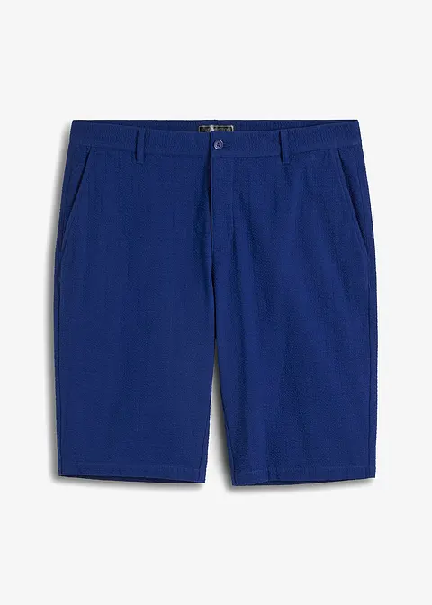 Seersucker - Chino-Bermuda in blau von vorne - bpc selection