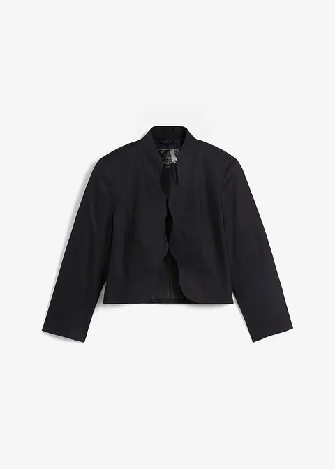 Bolero mit Wellenkante in schwarz von vorne - bonprix