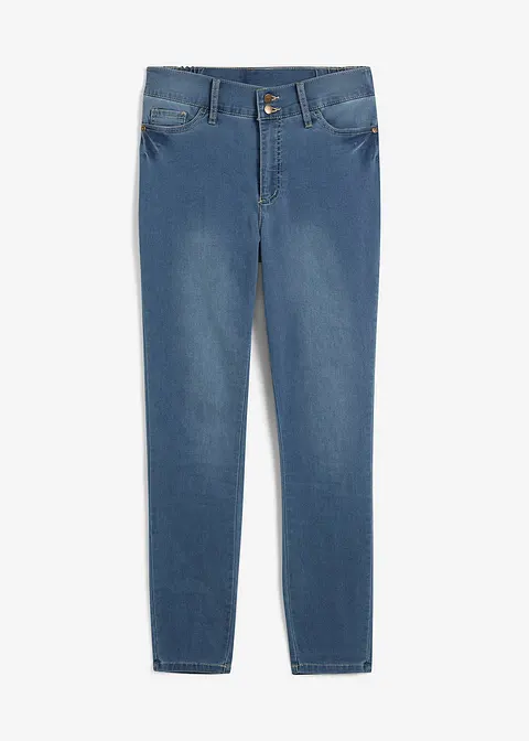 Super-Stretch-Highwaist-Jeans in blau von vorne - bonprix