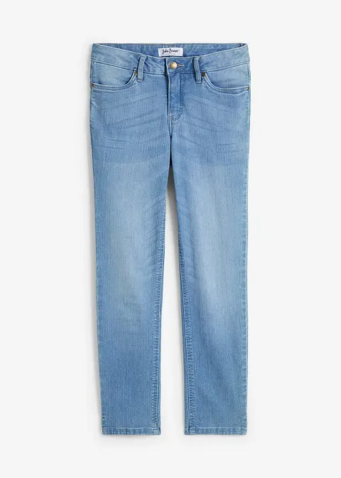 Komfort-Stretch-7/8-Jeans mit Schlitz in blau von vorne - bonprix