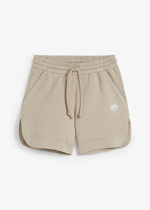 Ultrasofte Sweat-Shorts mit Modal in beige von vorne - bpc bonprix collection