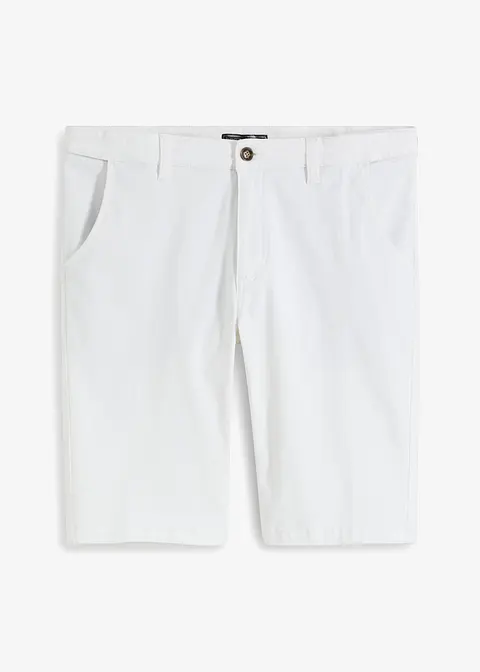 Chino-Bermuda, Slim Fit in weiß von vorne - bpc selection