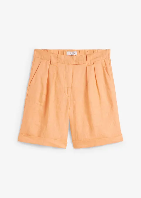 Bermudas aus reinem Leinen in orange von vorne - bonprix