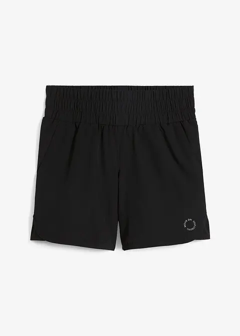 Funktions-Short mit Smokbund, schnelltrocknend in schwarz von vorne - bonprix