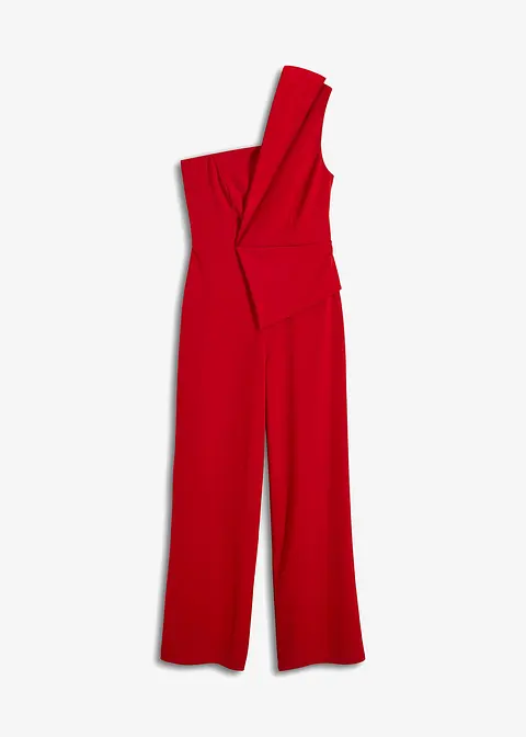 Overall aus strukturiertem Crepe in rot von vorne - bonprix