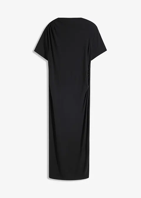 Jerseykleid aus fließender Viskose in schwarz von vorne - bonprix