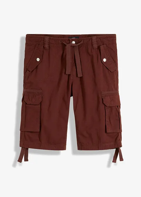 Cargo-Bermuda aus reiner Baumwolle, Regular Fit in braun von vorne - bonprix