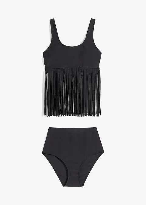 Tankini (2-tlg.Set) in schwarz von vorne - bonprix