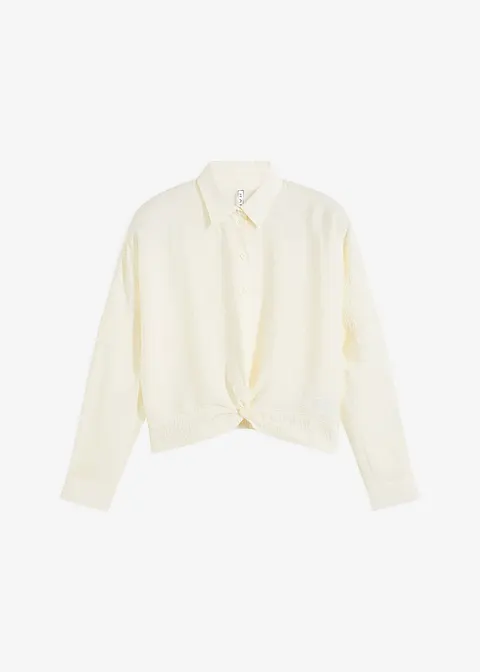 Bluse aus Viskose-Mix in weiß von vorne - bonprix
