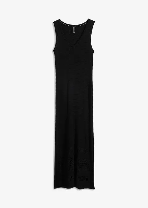 Strickkleid in schwarz von vorne - bonprix