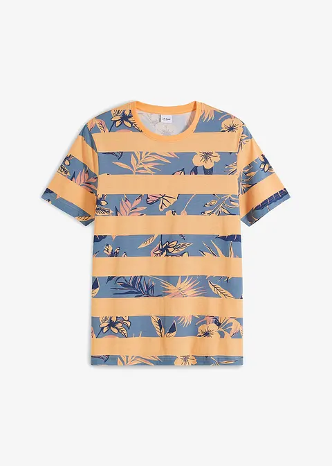 T-Shirt aus reiner Bio-Baumwolle in orange von vorne - bonprix