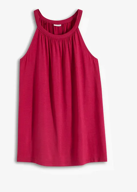 Top mit Raffung in pink von vorne - bonprix