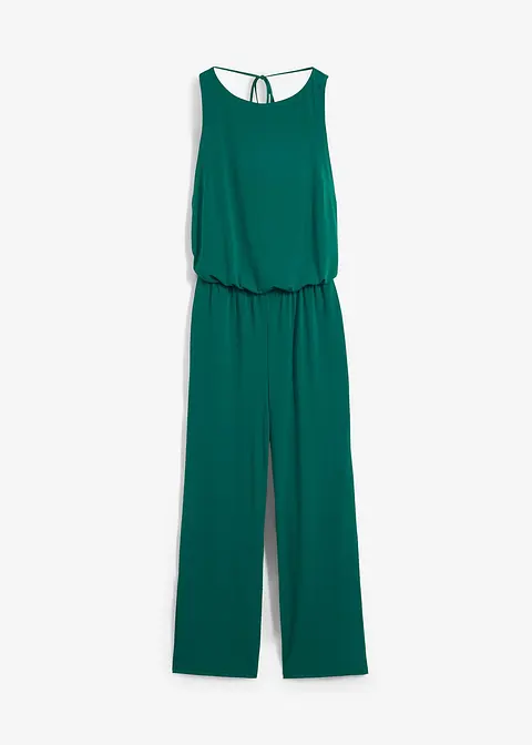 Jersey-Jumpsuit in grün von vorne - bonprix