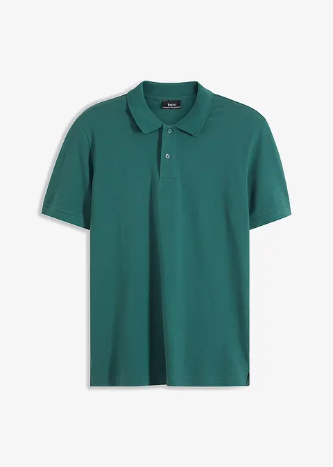 Piqué-Poloshirt aus reiner Bio-Baumwolle in grün von vorne - bonprix