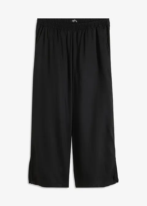 Culotte aus softem Lyocell in schwarz von vorne - bonprix