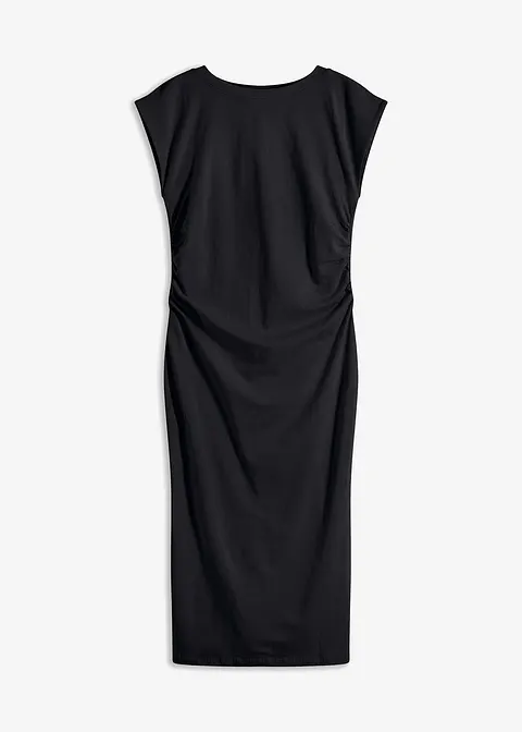 Jerseykleid aus Baumwolle mit Stretch in schwarz von vorne - bonprix