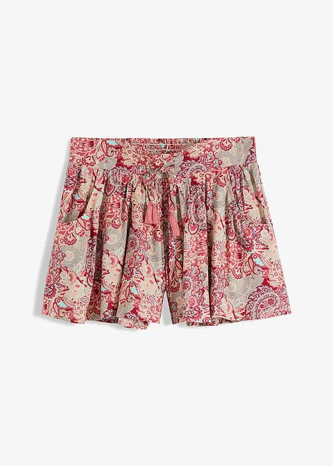 Shorts mit Bindeband in beige von vorne - bonprix