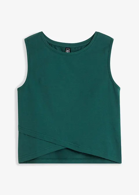 Cropped Top aus Baumwolle mit Stretch in grün von vorne - bonprix