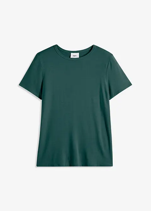 T-Shirt aus fließender Viskose in grün von vorne - bonprix