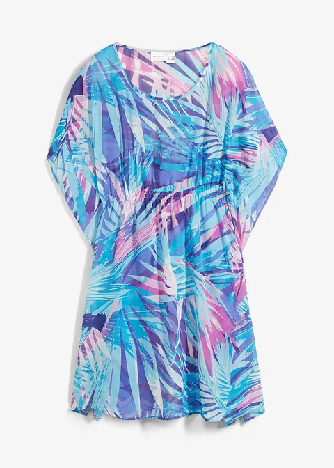 Strandtunika aus leichtem Chiffon in blau von vorne - bonprix