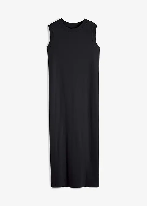 Jersey-Kleid aus Baumwolle mit Stretch in schwarz von vorne - bonprix